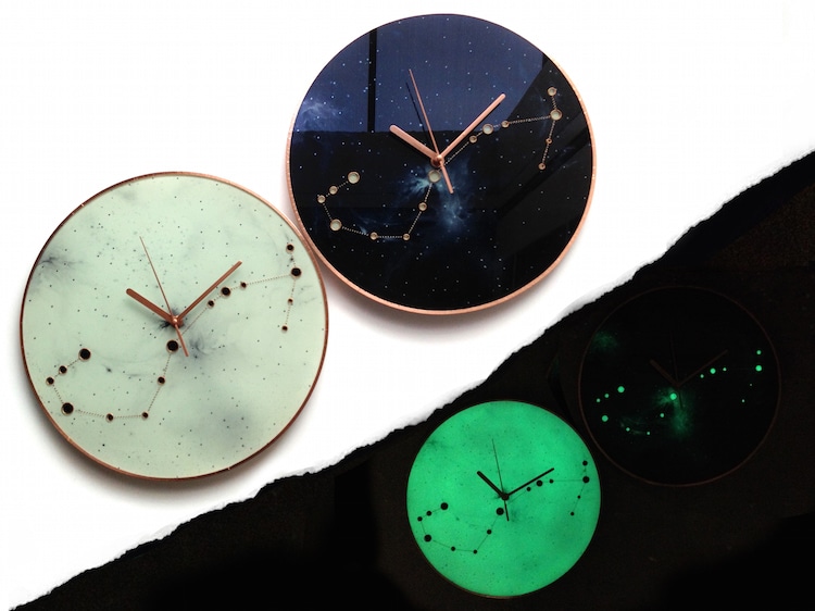 Artist Creates Wall Clocks That Glow In The Dark And Depict The Incredible Beauty Of The Solar System