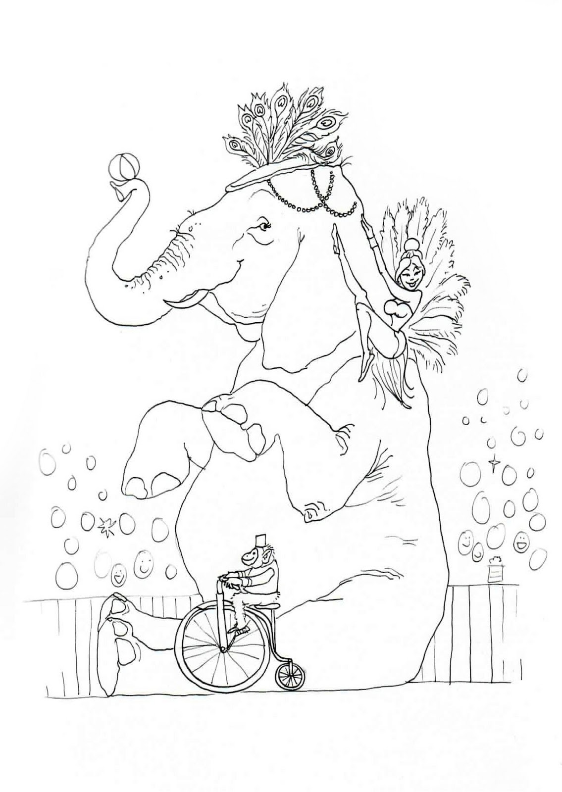 transmissionpress: Circus Elephant Coloring Pages