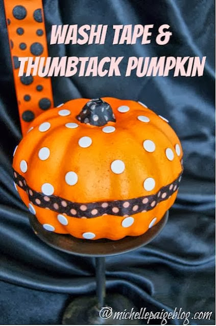 Washi Tape and Thumbtack Pumpkin