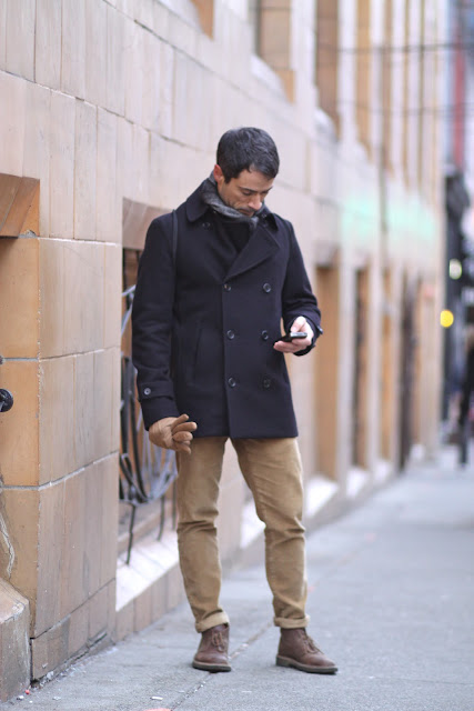 Hugo Gastown Vancouver BC Street style fashion It's My Darlin' Peacoat chukka boot