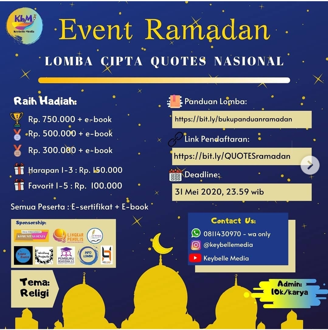 Lomba Quotes dan Cipta Puisi Nasional Event Ramadhan by Key Belle Media