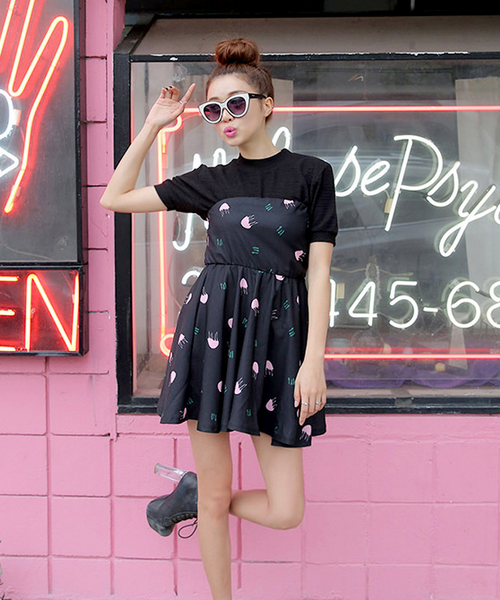 Jellyfish Print Tube Top Dress