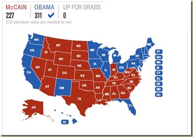 2008 electoral vote map - Los Angeles Times-1