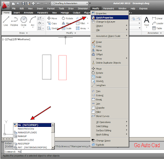 Cara menggunakan perintah Match properties Autocad dan optimalisasinya