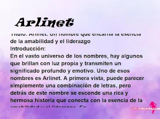 significado del nombre Arlinet
