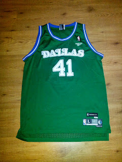 Dirk Nowitzki Dallas Mavericks Throwback Hardwood Classics Green NBA Jersey Front