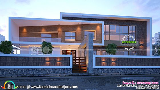 Box type flat roof contemporary home design