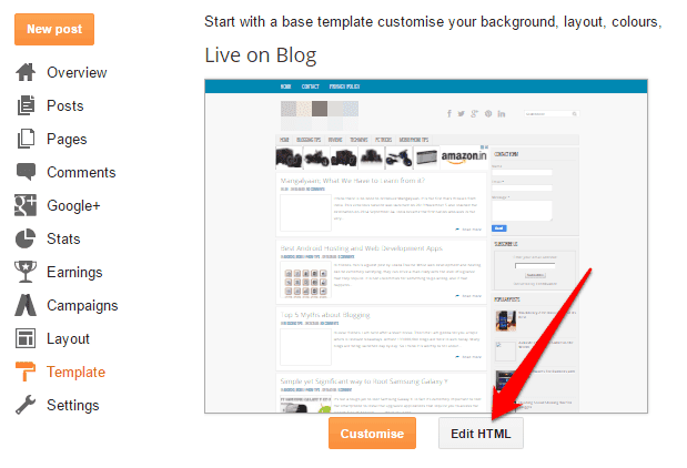 Blogger Template Edit HTML