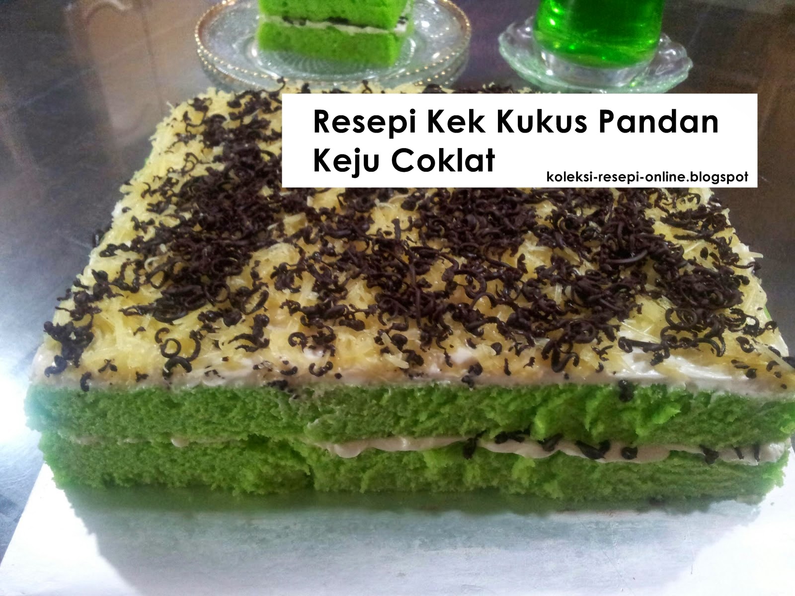 Resepi Kek Kukus Pandan Keju Coklat