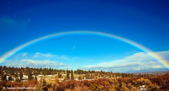 Jaime Weatherford snow rain wind rainbow Bend Oregon