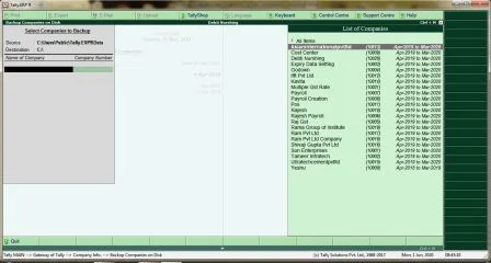Tally मे Company का Backup कैसे ले तथा Company Restore कैसे करे?
