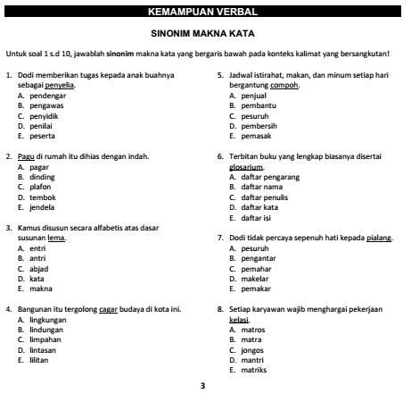 Contoh Soal Jalur Mandiri Soshum