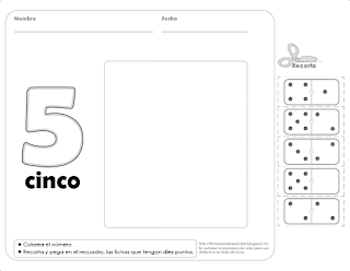 Números y dominó para recortar 5
