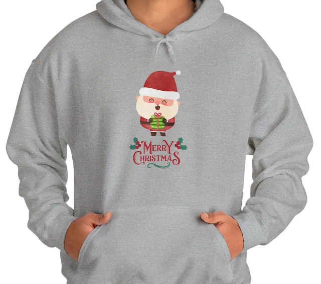 Unisex Cute Santa Clause Merry Christmas Heavy Blend™ Hooded Sweatshirt