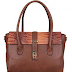 Moda Wide Buckle Top Structured Tote Bag - Brown