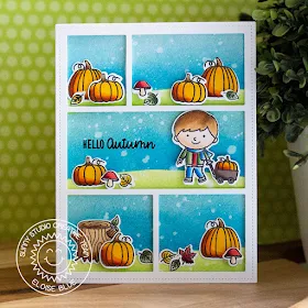 Sunny Studio Stamps: Comic Strip Everyday Dies Fall Kiddos Happy Harvest Fall Themed Card by Eloise Blue