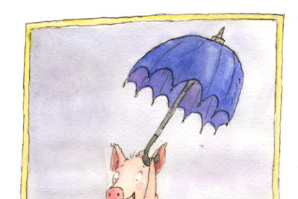 pig with umbrella coloring page Umbrella pig print