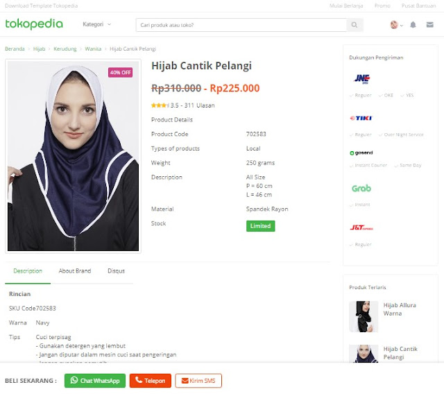 Tentang template TokoPedia