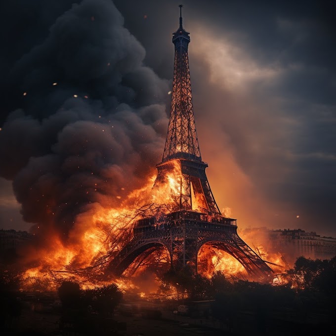  Paris Eiffel Tower Fire