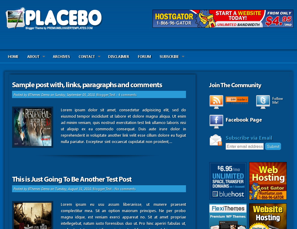 Placebo Blogger Template