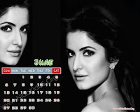 Katrina Kaif 2010 June Desktop Calendar