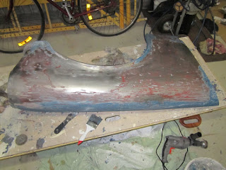 Almost bare metal Volvo 122S fender