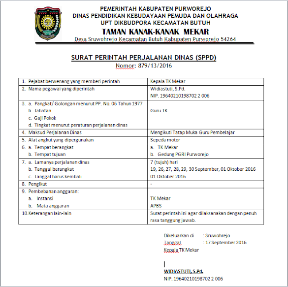 Contoh Surat Perjalanan Dinas Desa Doc - Doc Sppd Bpd Mang Ayi Abuy Academia Edu : Contoh surat perintah kerja doc.