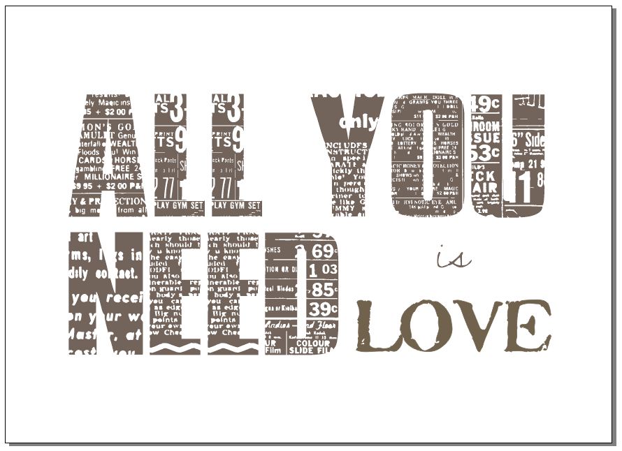 Download ALL YOU NEED IS LOVE: WORD ART | Terraza Malva