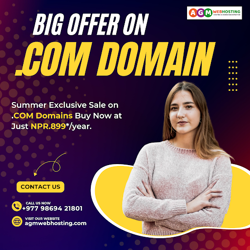 Get Your .com Domain Registration in Nepal at Just NPR.899*