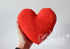 Krawka: mini heart pillow crochet free pattern