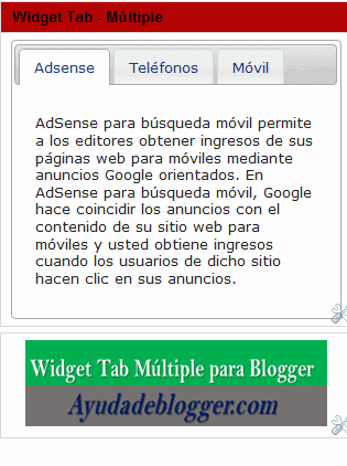 ¿Cómo insertar un área de contenido con múltiples paneles en un widget de Blogger? Versión 1