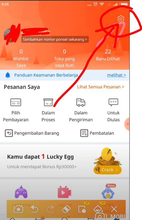 pengaturan alamat lazada