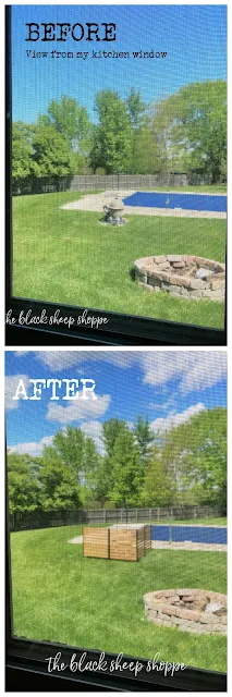 View from my kitchen window before and after.