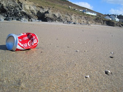 litter on beach