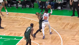 Marcus Smart draws foul on Julius Randle with shameless flop, Knicks vs. Celtics, 3/5/2023