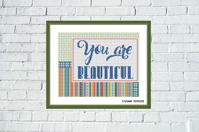 You are beautiful card cross stitch pattern