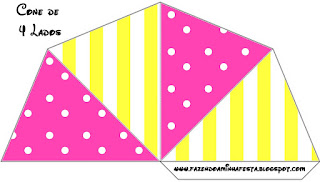 Pink and Yellow Free Printable Cones.