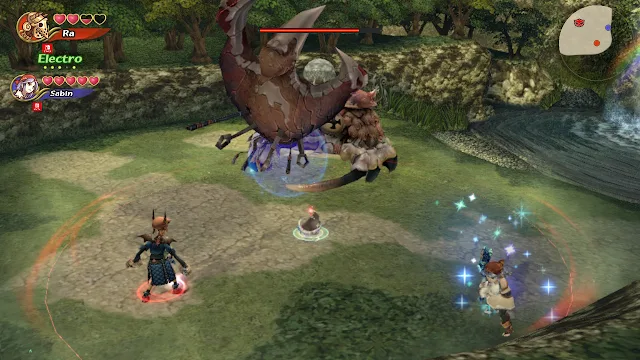 Combate multijugador contra cangrejo Final Fantasy Crystal Chronicles