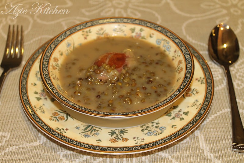 Bubur Kacang Hijau Dengan Durian Yang Sedap - Azie Kitchen