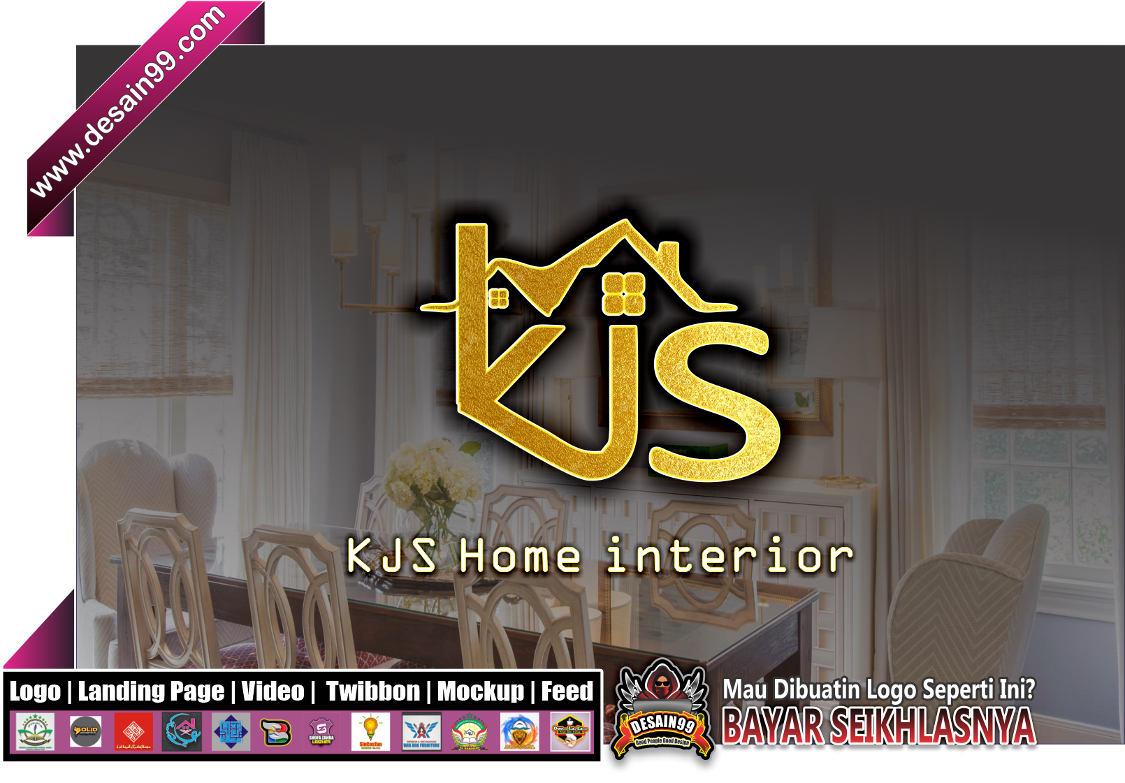 Gambar Desain Logo KJS Home Interior logo Atap dan huruf kJS Jasa Desain Bayar Seikhlasnya