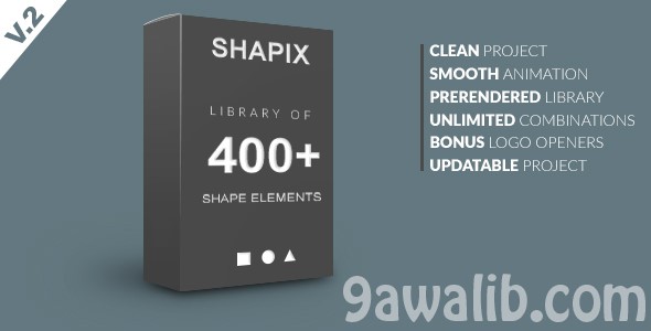 قالب افتر افكت مجاني Shapix Shape Elements Pack مجموعة من الاشكال والفواصل موشن جرافيك