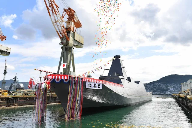 Image Attribute: On September 26th, the 7th MOGAMI-class frigate, named 'NIYODO' after the 'NIYODO River' in Ehime and Kochi prefectures, was launched at Nagasaki Shipyard & Machinery Works, Mitsubishi Heavy Industries (MHI). / Source: Japan Maritime Self-Defense Force (JMSDF)