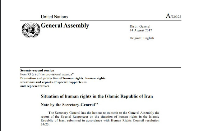 Secretary General of the U.N. Reports on the Situation of Human Rights in Iran