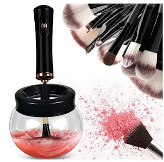 Makeup Brush Cleaner, Electric Automatic Spinning Makeup Brush Cleaner Kit and Dryer Machine 360 Rotation Clean and Dry All Your Makeup Brushes in Seconds by Yueshion (Noble Black) 