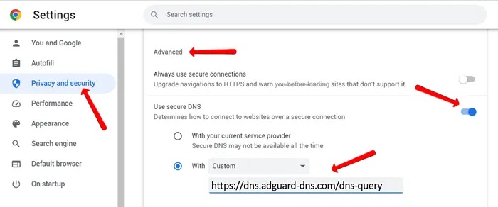 Click on “Open your computer's proxy settings” link to open the network settings for your computer. Here you can change the setup under DNS section.
