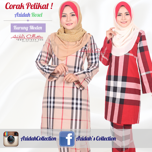 Azidah Collection Fesyen baju  kurung  corak  kain  pelikat 