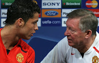 Cristiano Ronaldo with Alex ferguson