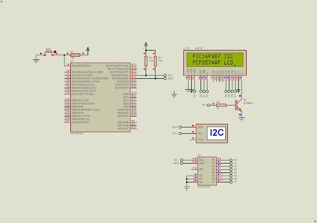 PIC16F887 PCF8574AP I2C LCD Example using XC8