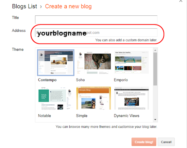 how to create a free Blogspot