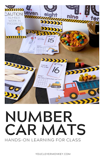 Construction Themed Number Pack - These construction themed number play mats are perfect for building number sense from preschool to first grade! With three different types of truck themed number mats included, just choose the one you want to add to your math centers, morning work or math tubs. Just print and add different materials to invite play - rocks, blocks, LEGO, playdough... so many ways to use this pack to build rich math play in the Early Years!